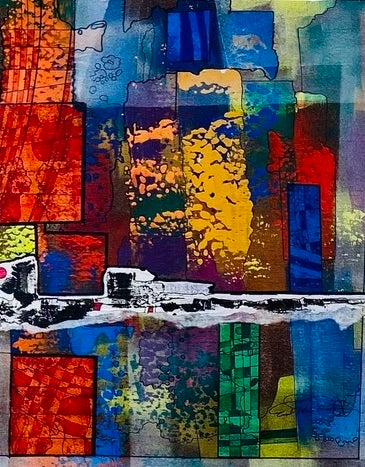 Ernst Peter Rade Farbkomposition - Farbspiele zu Gelb - Galerie Vogel