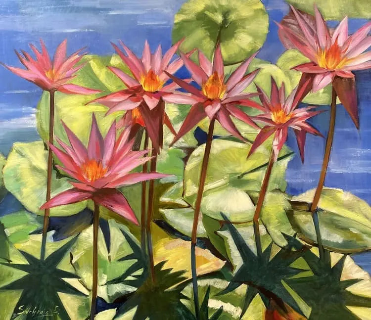 Ewgenija Swolskaja - Blumen im See - Galerie Vogel