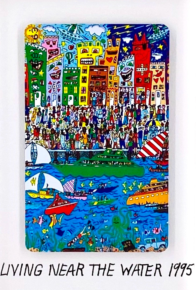 James Rizzi Living near the water framed with museum glass
