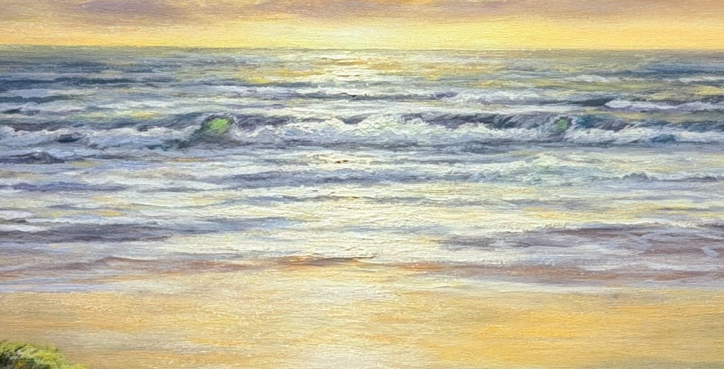 Kai Lichtenberg – Detail Wellen mit Lichtreflexen, Öl auf Leinwand