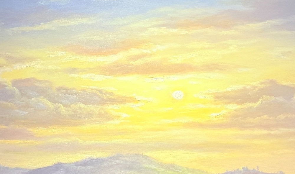 Kai Lichtenberg – Detail Sonnenlicht über Hügellandschaft, Öl auf Leinwand