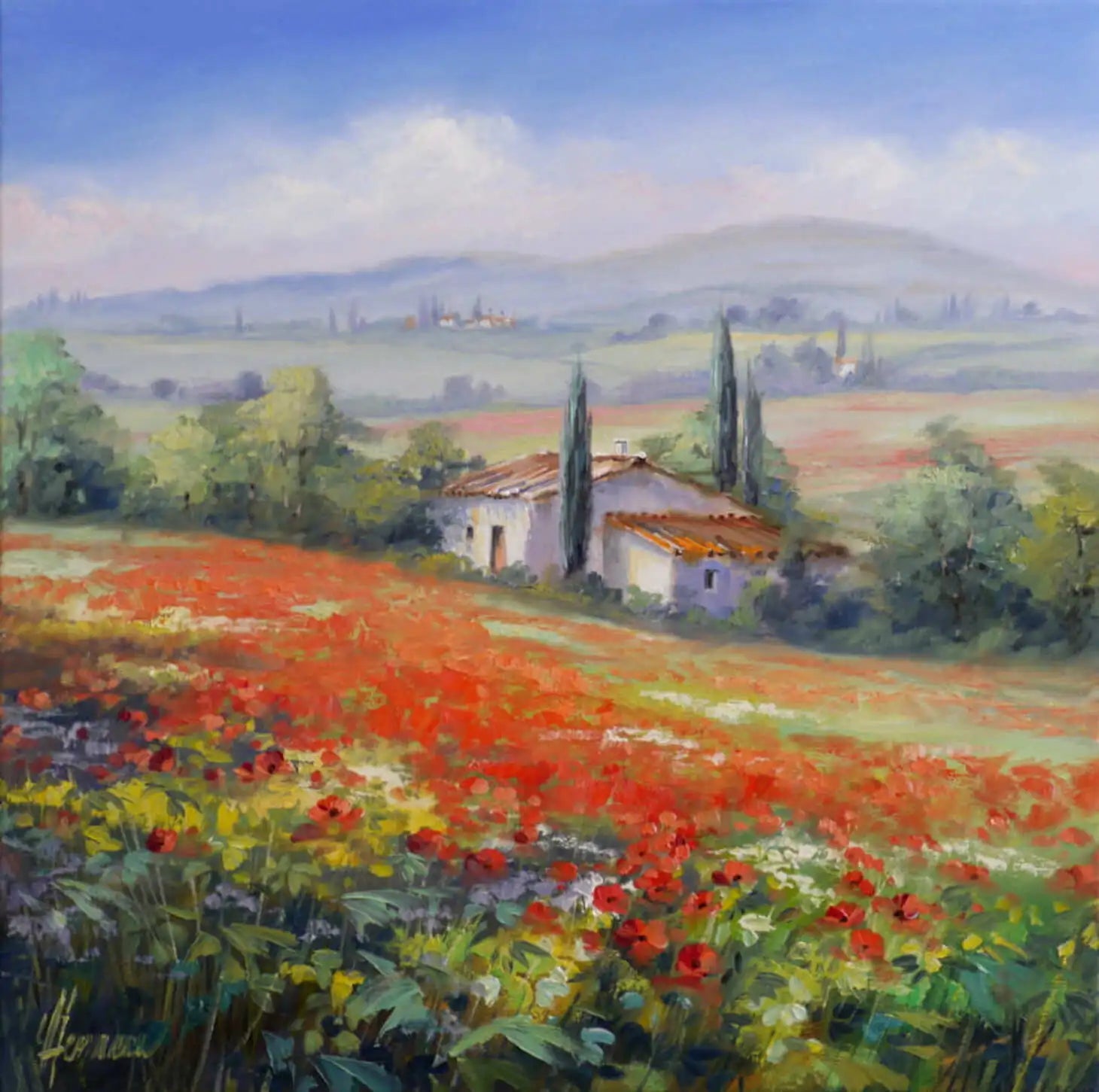 Ute Herrmann - Morgenlicht über Mohnwiesen im Luberon