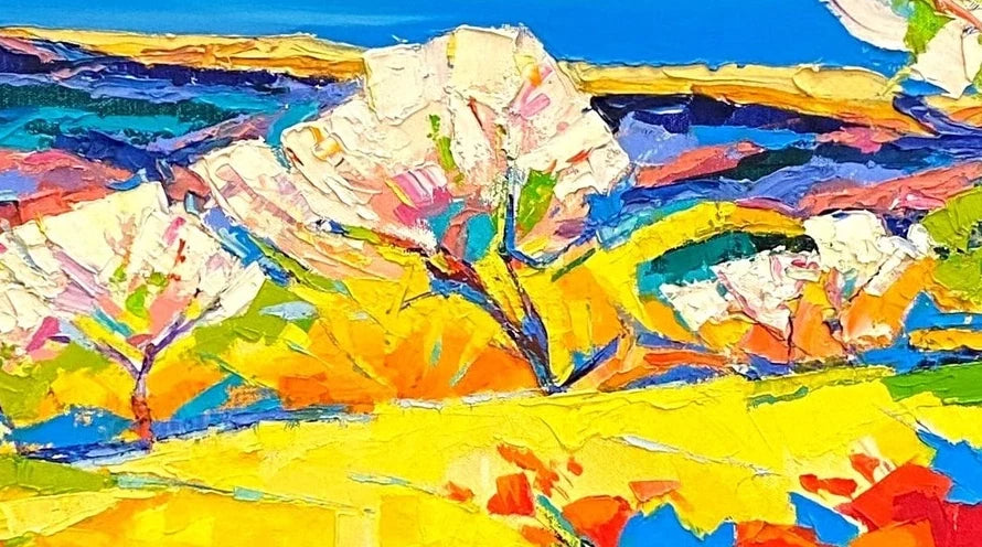 Ewgenij Ryman – Farbige Landschaft I: Originaldetail 1, Mitte | Galerie Vogel Heidelberg