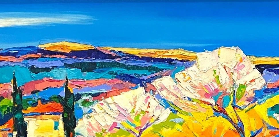 Ewgenij Ryman – Farbige Landschaft I: Originaldetail 2, Links oben | Galerie Vogel Heidelberg