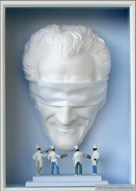 Volker Kühn – Der Feinschmecker im Silberrahmen, 3-D-Objekt