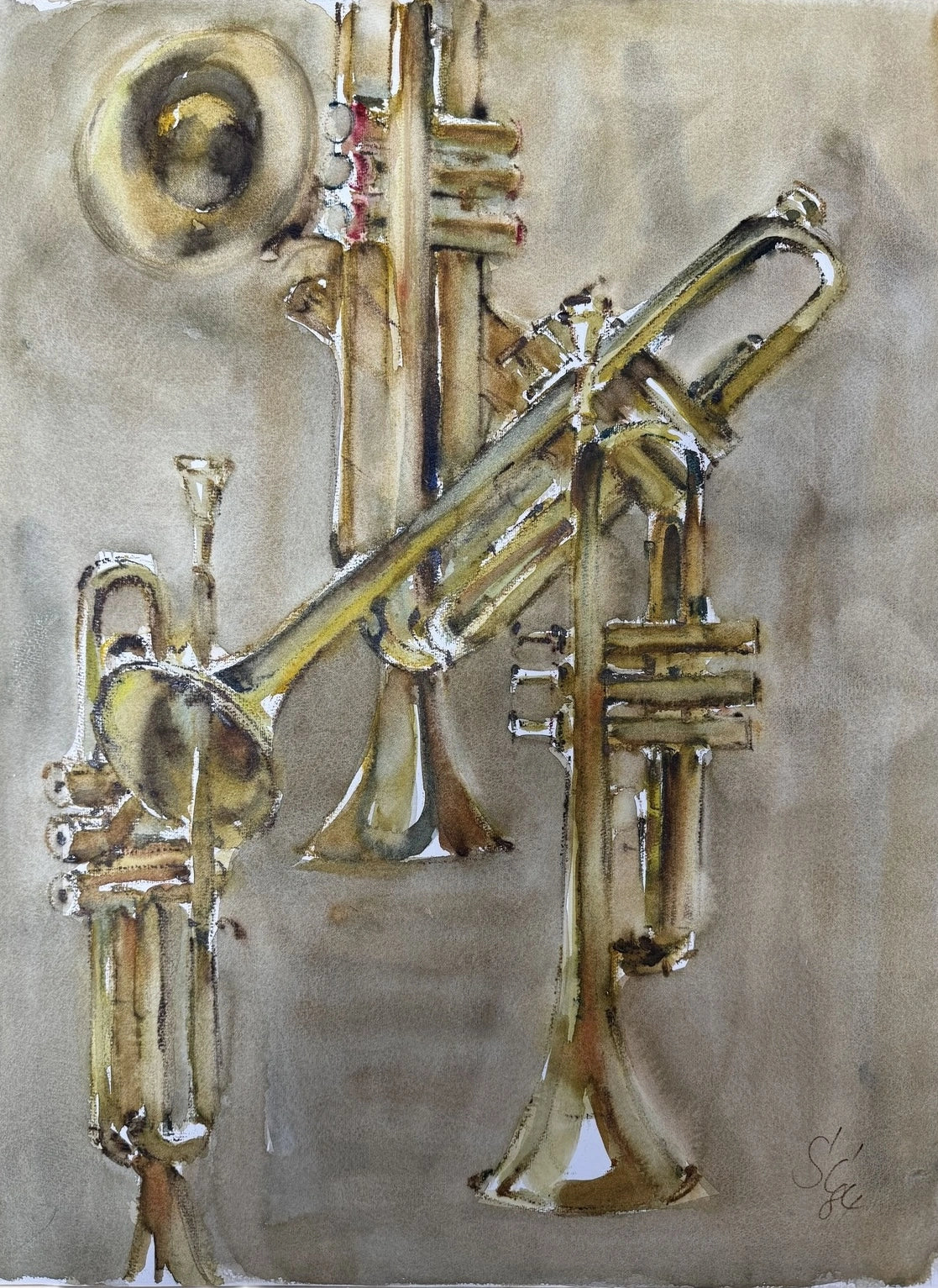 Joachim Jo Schilling – Musik: Originalaquarell aus der Galerie Vogel