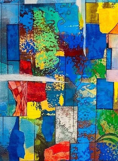 Ernst Peter Rade Abstrakte Architekturen in Blau - Galerie Vogel