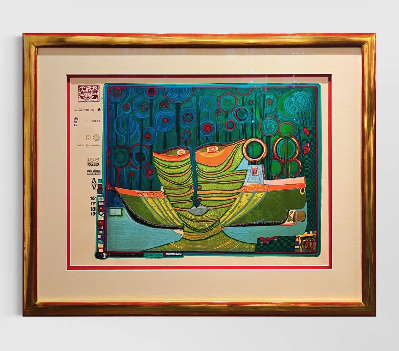 Friedensreich Hundertwasser Kolumbus Regentag in Indien gerahmt - Galerie Vogel