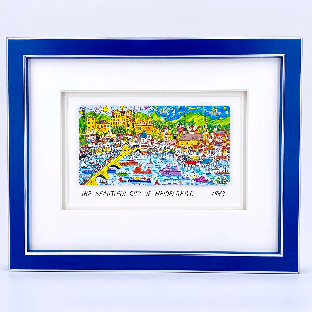 Original James Rizzi The beautiful city of Heidelberg framed with muse