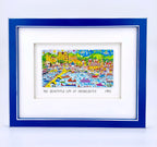 Original James Rizzi The beautiful city of Heidelberg framed with museum glass