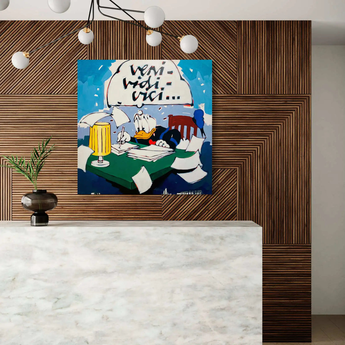 Gestaltungsbeispiel mit Kunst im Büro