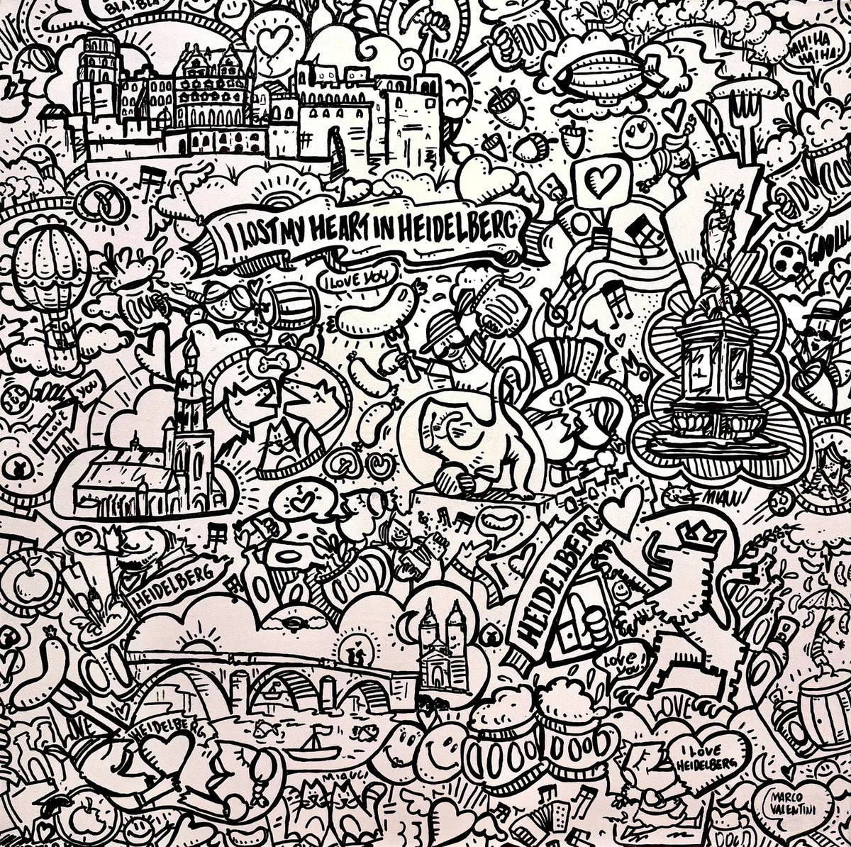 Marco Valentini – Beautiful Heidelberg – Gesamtansicht Originalgemälde – Galerie Vogel Heidelberg