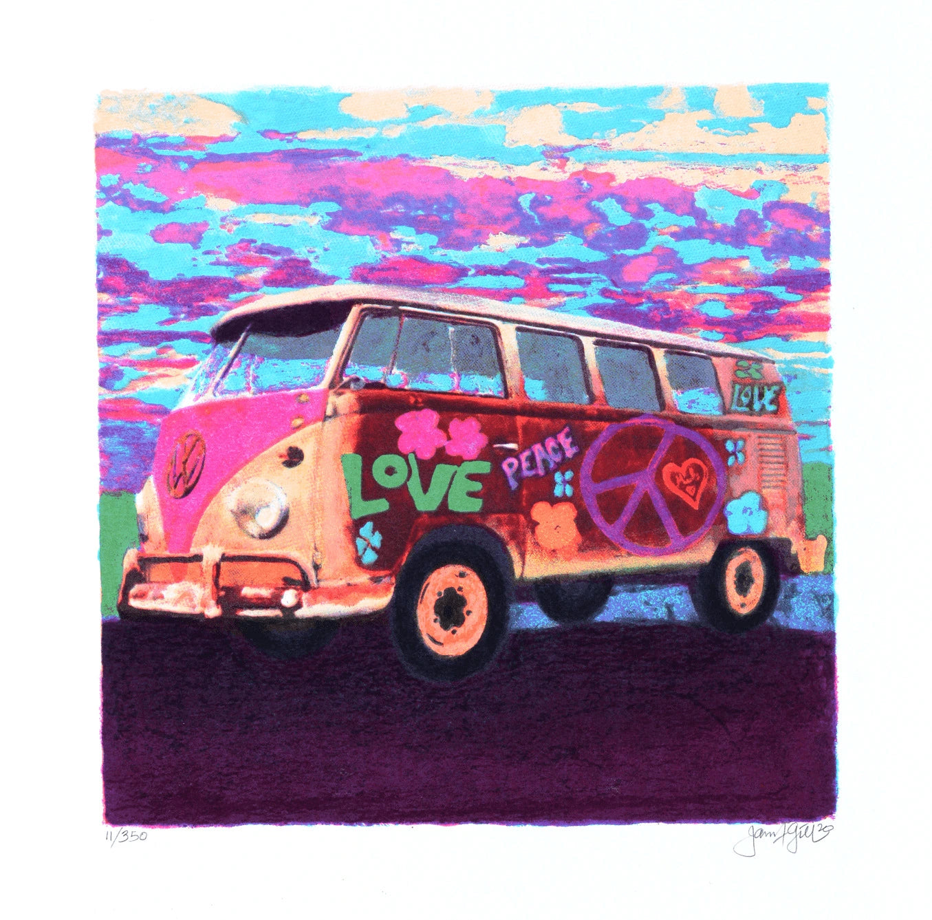 James Francis Gill Mini Hippie Bus - Galerie Vogel
