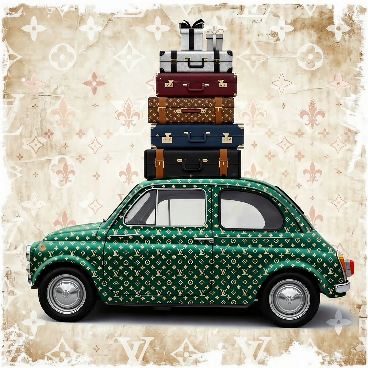ATLAS: „Fiat 500 – Emerald Escape“, limitierter handsignierter Fine-Art-Print – Galerie Vogel Heidelberg