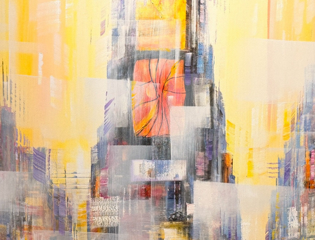 Christian Henze – New York in Pastell, Detail der Bildkomposition, Öl auf Leinwand – Galerie Vogel Heidelberg