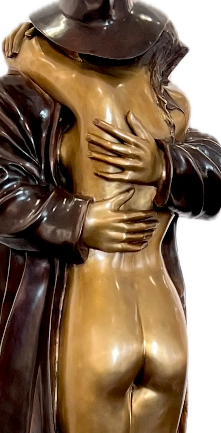 Bruno Bruni La Partenza Großplastik Bronze Vergriffen – Bronzeskulptur, Detail 1: charakteristisches Motivdetail | Galerie Vogel Heidelberg